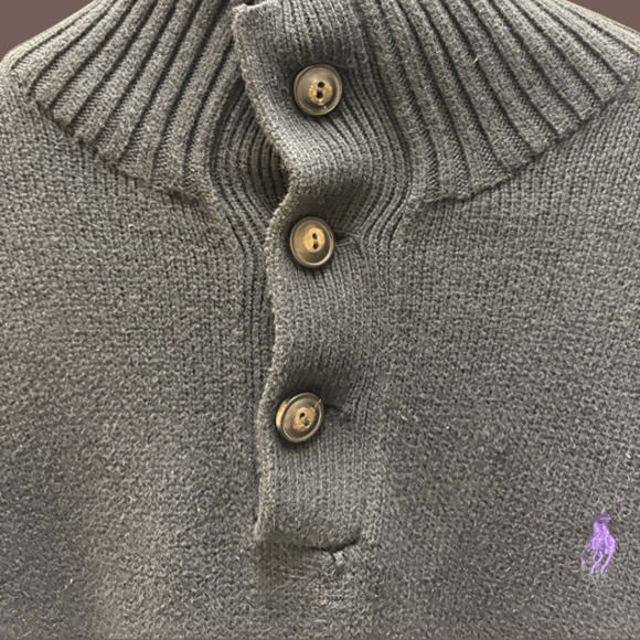 Polo Ralph Lauren Sweater | Black Cotton Knit | Size L | Vintage - Picture 4 of 4